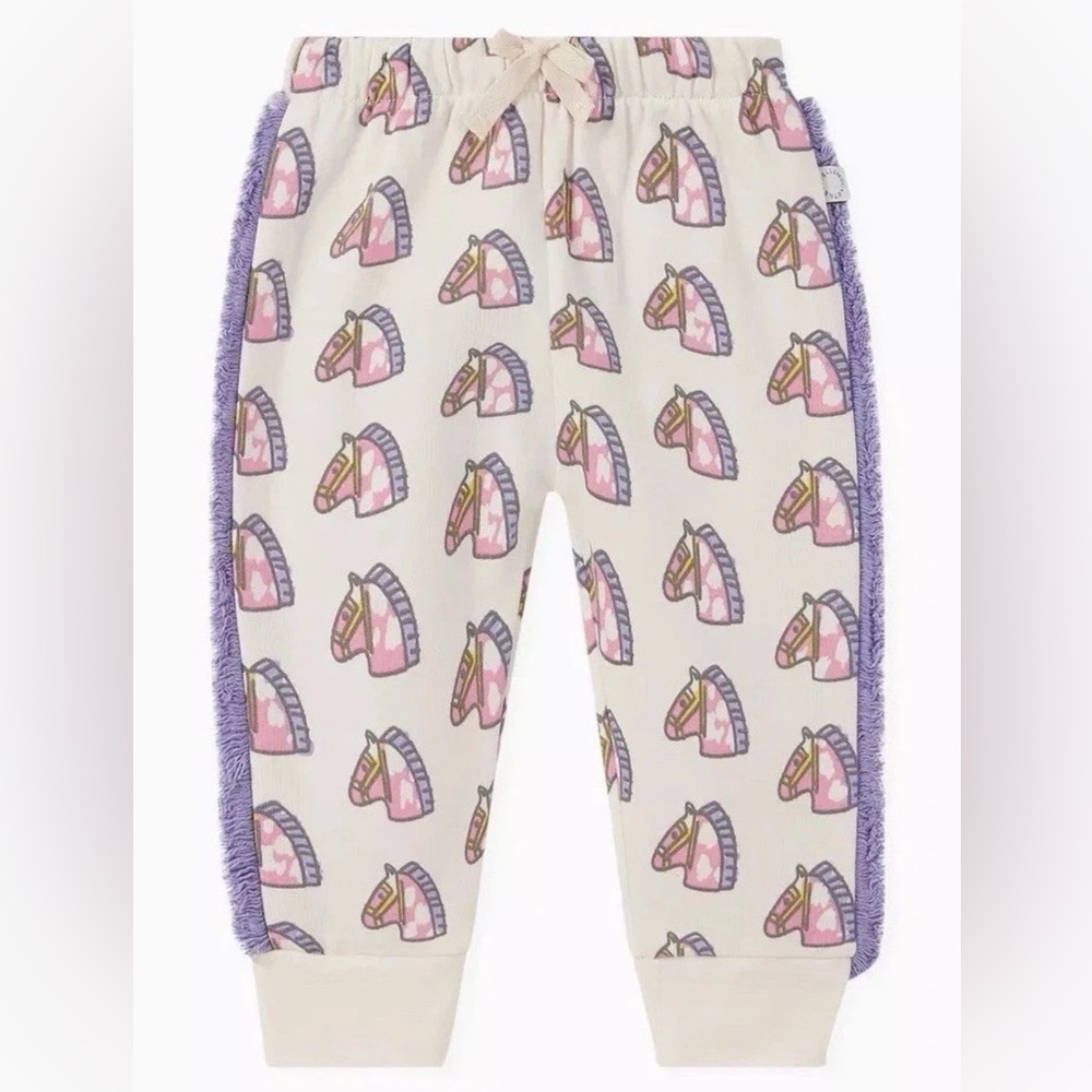 Stella McCartney Kids - Baby Horses Cotton Joggers Pants, Size 12 Months, NWT